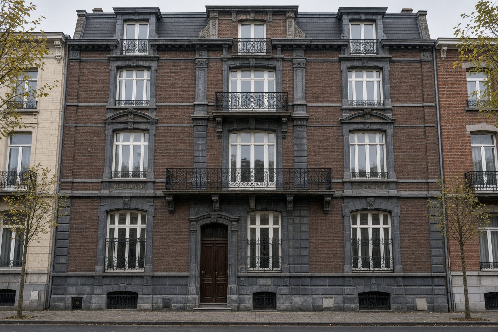 Façade d'une maison de maître bruxelloise