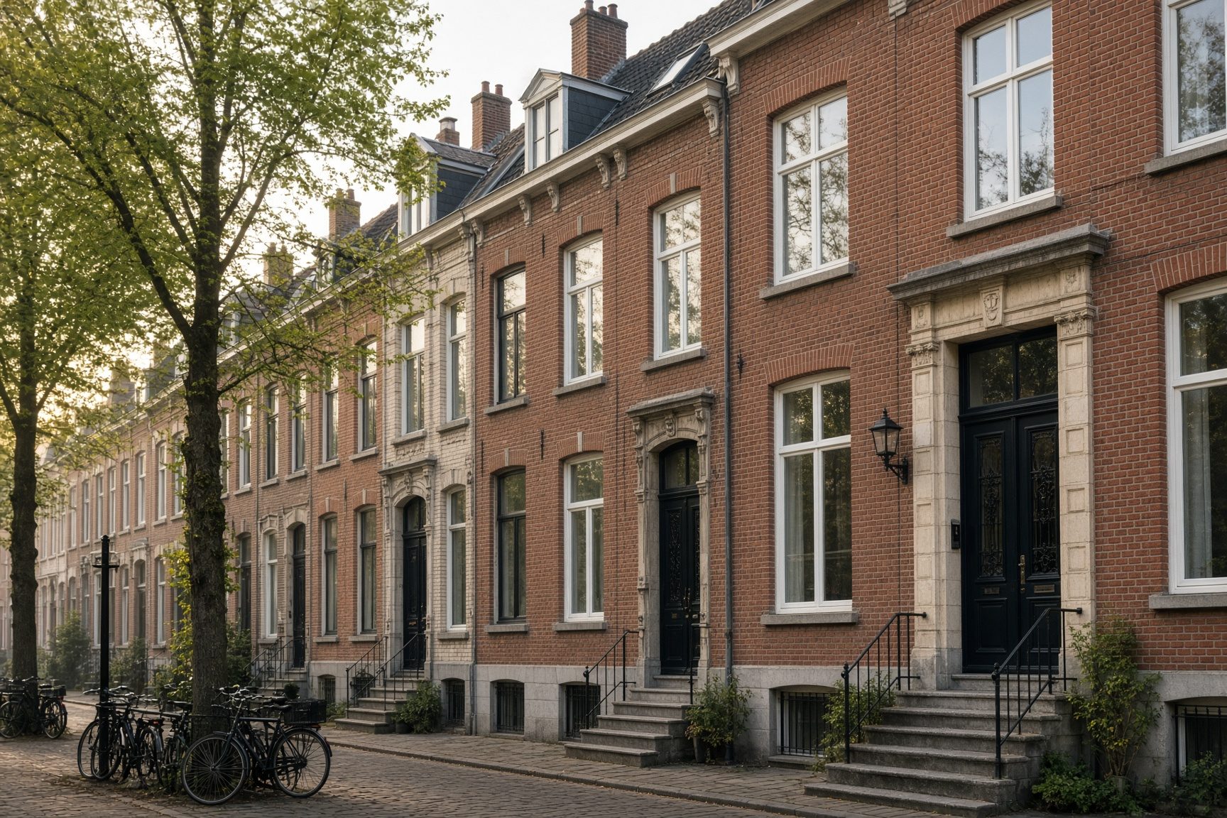 Rangée de maisons en brique